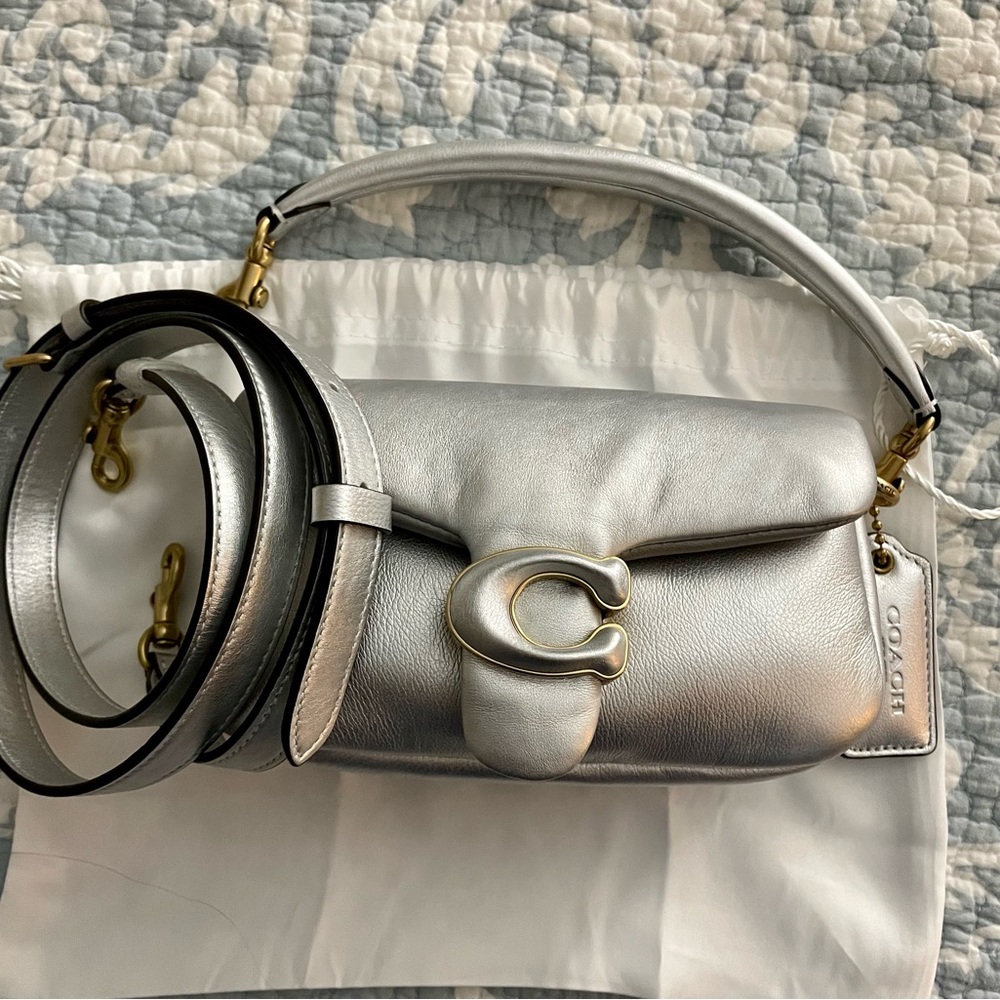***SOLD***Coach Pillow Tabby 18 Metallic Silver